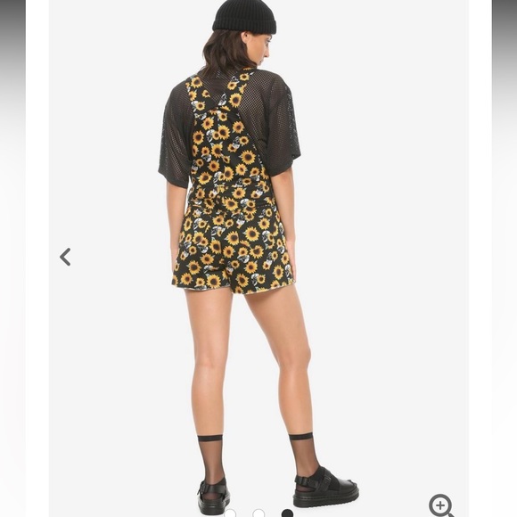 HT Denim Sunflowers & Skulls Shortalls - Picture 3 of 11